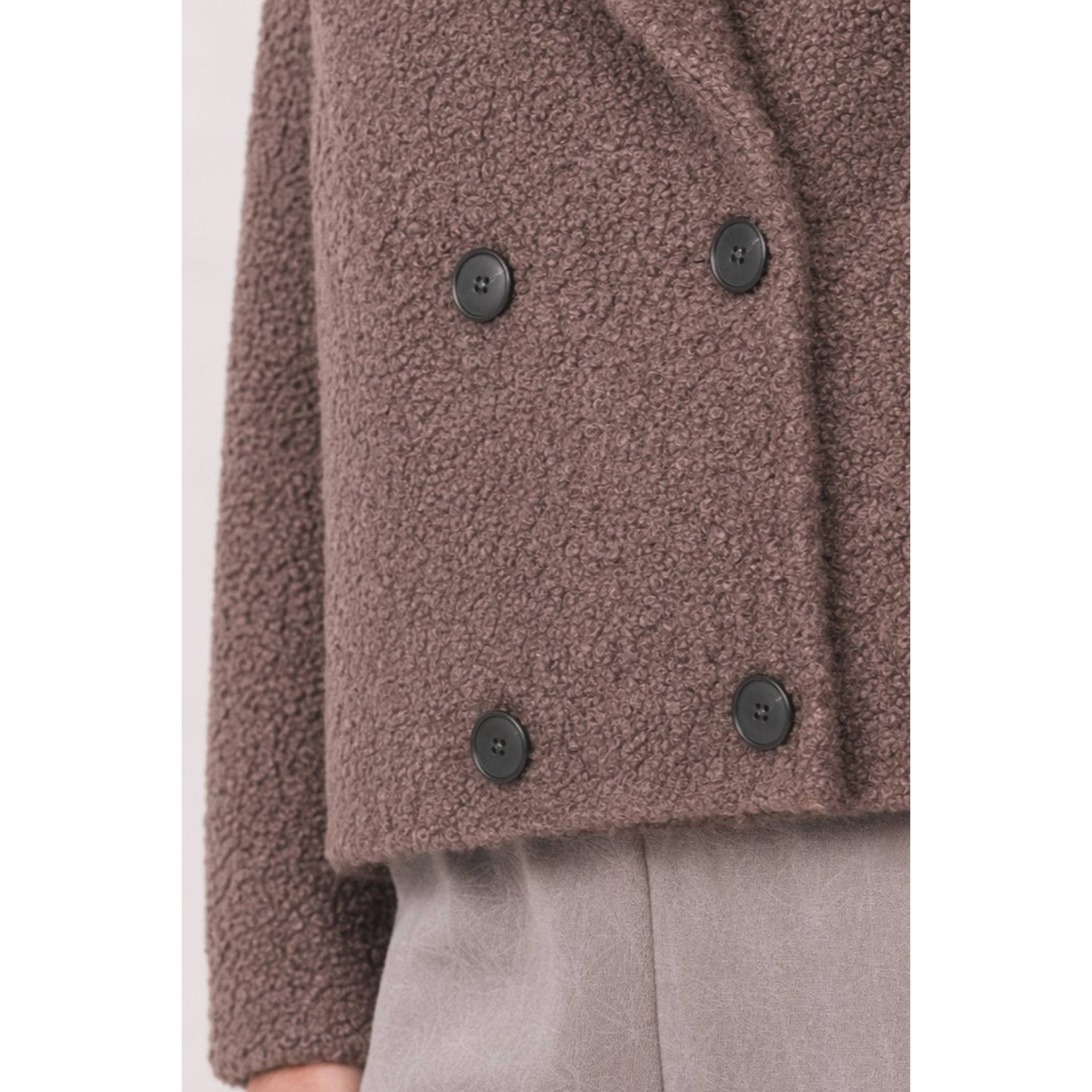 Kocca - Cappotto da donna doppiopetto in tessuto bouclé con rever Donna