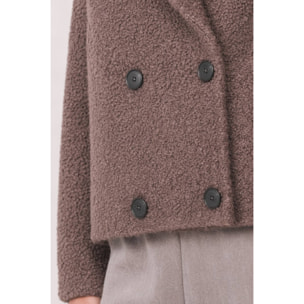 Kocca - Cappotto da donna doppiopetto in tessuto bouclé con rever Donna