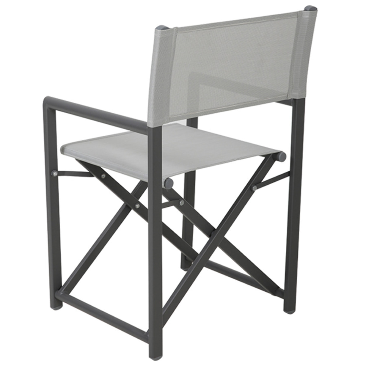 Sedie regista Gilda pieghievoli in alluminio grigio - Set da 2