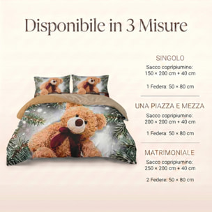 Parure Copripiumino in 100% Cotone con Federe Coordinate, Morbida e Traspirante, Certificata OEKO-TEX, Fantasie Moderne per Camera da Letto