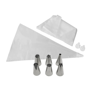 Lot de 20 poches à douilles plastique avec douilles inox et plastique Zenker Smart Pastry