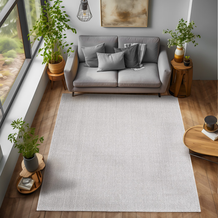 MORELIA - Tapis moderne aspect laine bouclée Silver