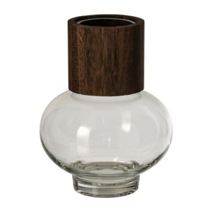J-Line vase Jim - verre - marron foncé/transparent - small