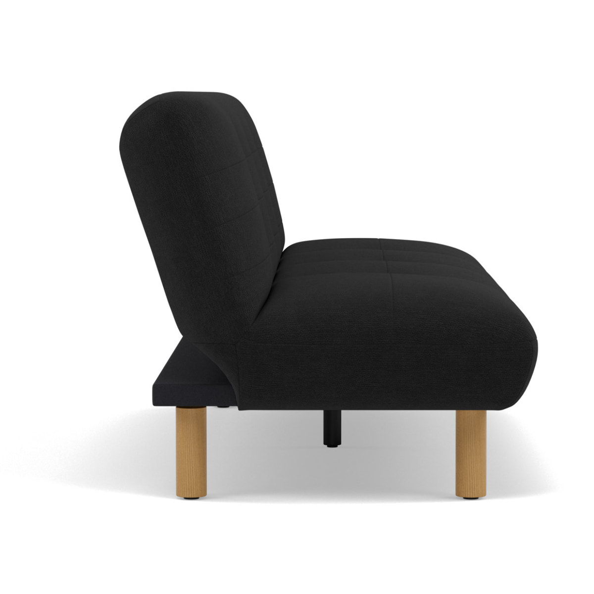 Soan - Banquette 2 places convertible clic-clac en velours texturé - Noir