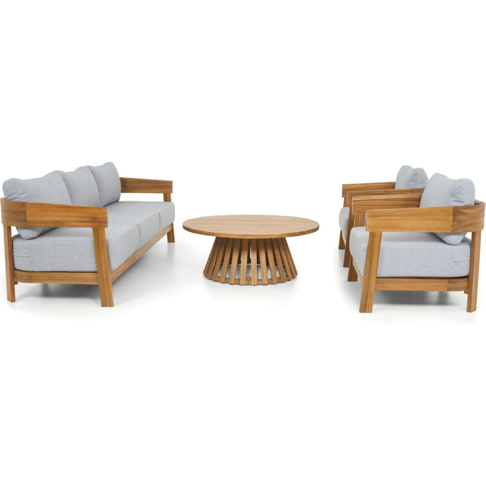 Salon de jardin 5 places en bois FSC - PAROS