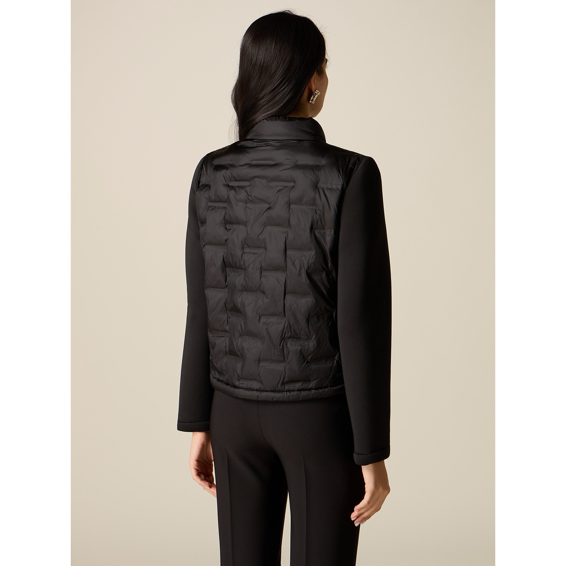 Oltre - Plumífero lightweight con mangas en scuba - Negro