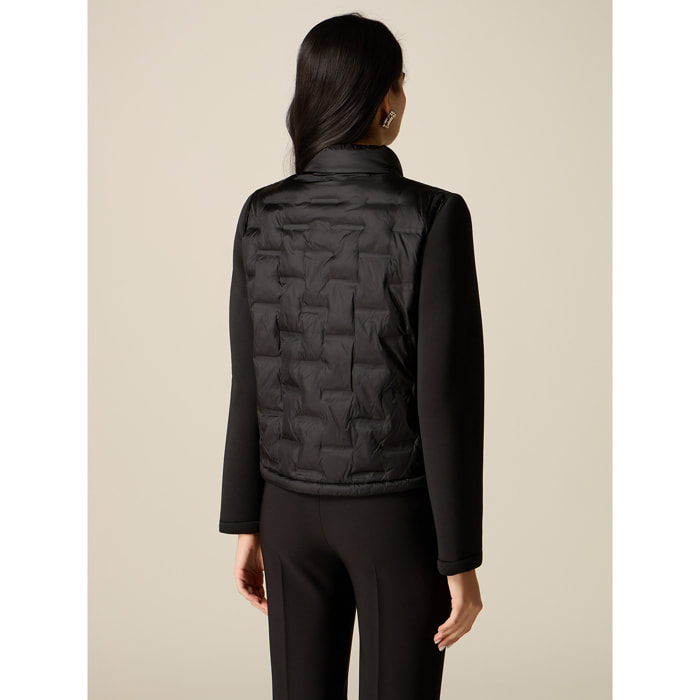 Oltre - Plumífero lightweight con mangas en scuba - Negro