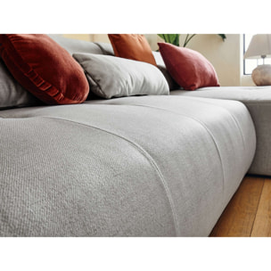 Onyx - canapé modulable panoramique d'angle gauche 7 places - en tissu - Gris clair
