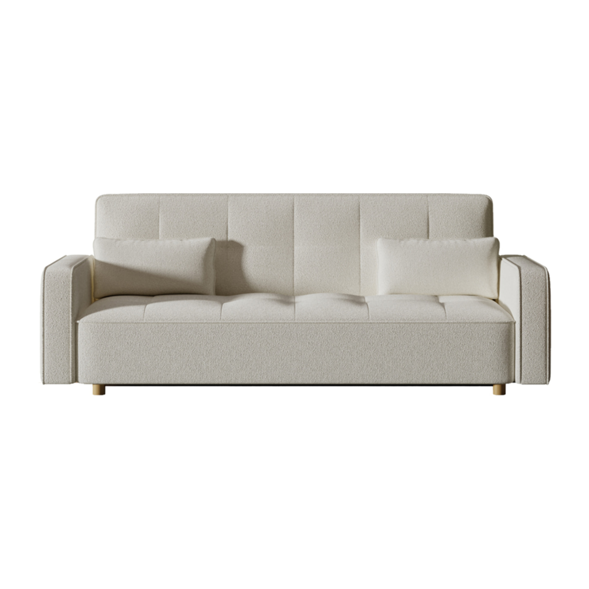 Canapé scandinave convertible 3 places en tissu bouclette blanc COOPER
