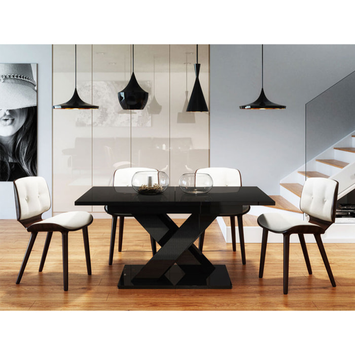 Buriti - table à manger extensible - noir - 4 à 6 personnes - Noir