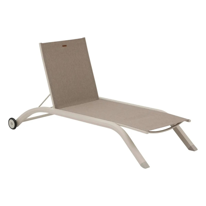 Transat "Jimani" badianne & argile 2 roues en aluminium et texaline