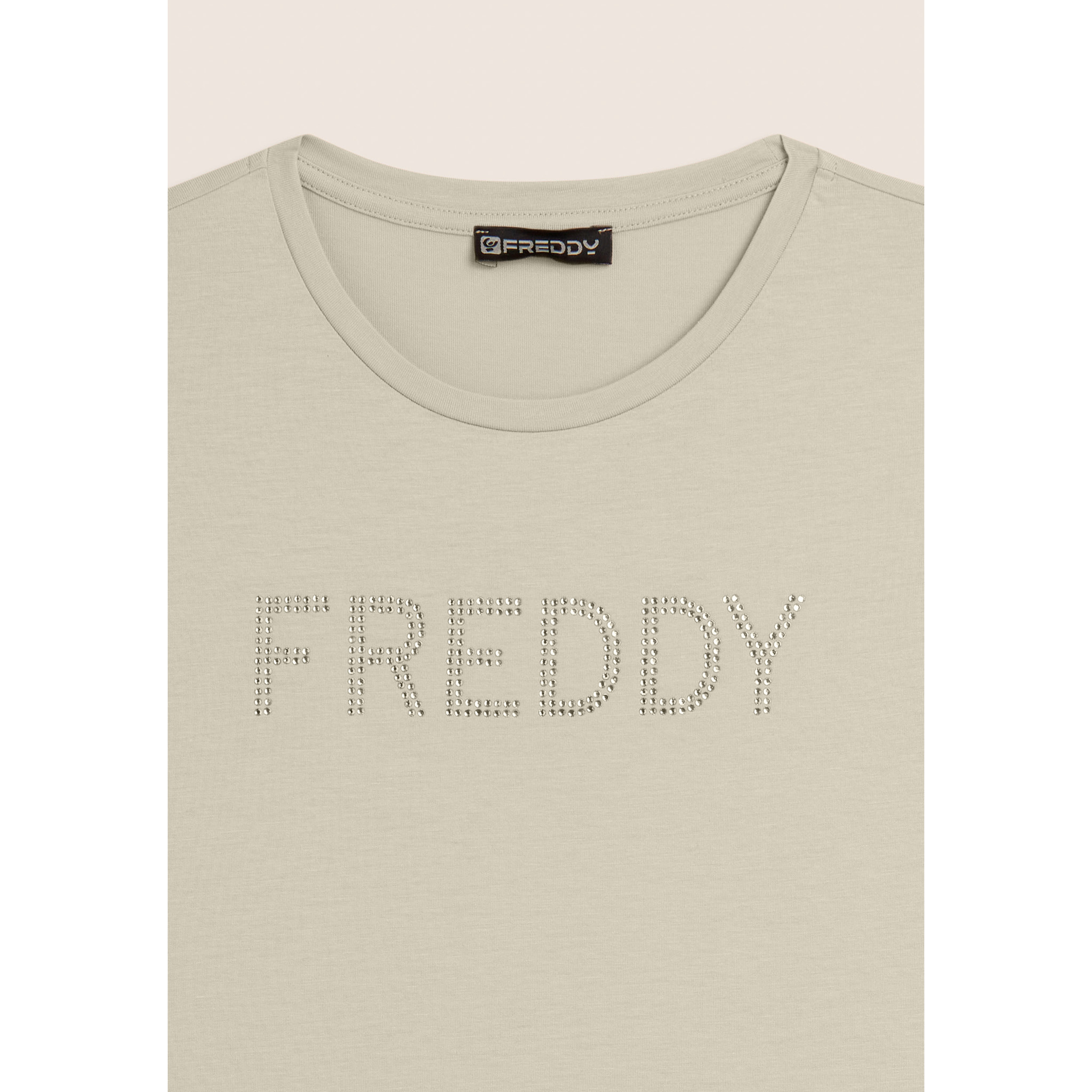 T-shirt manica corta con logo FREDDY in strass