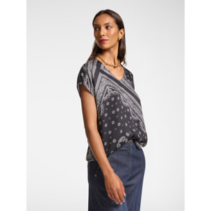 Elena Mirò - Blusa dalla stampa foulard - Nero