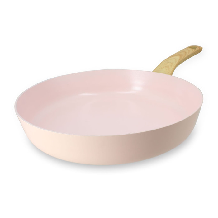 Poêle en revêtement céramique 28cm rose - tous feux COLORAMA