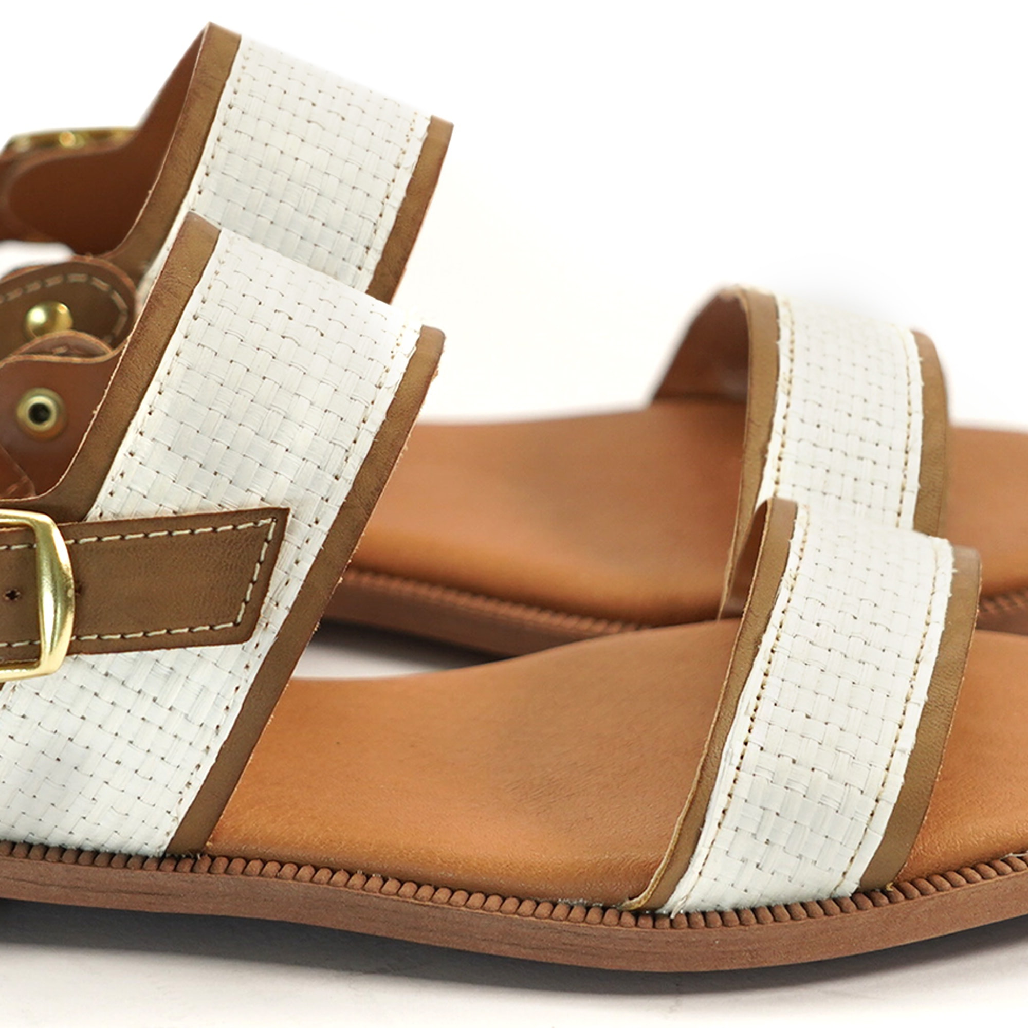 SANDALO FLAT DOPPIA FASCIA BIANCO