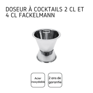 Trio cocktails shaker, doseur à alcool et 3 cuillères à cocktail inox Fackelmann Bar Concept