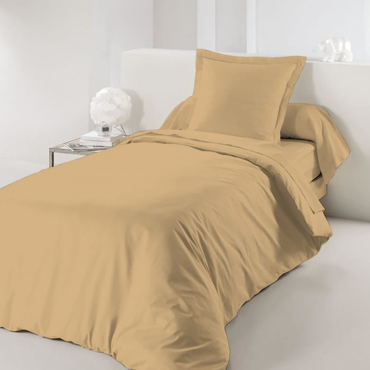 Housse de couette Taupe/ 100% Coton / 57 Fils/cm²