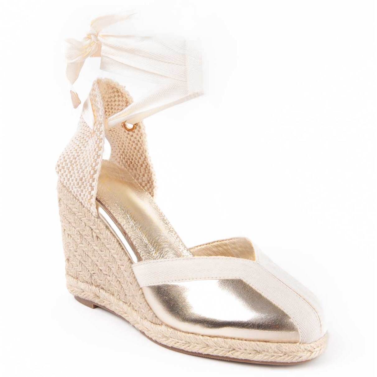 Alpargata De Cuña - Dorado - Altura: 7 Cm