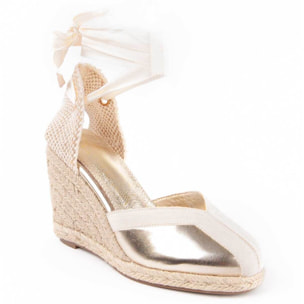 Alpargata De Cuña - Dorado - Altura: 7 Cm