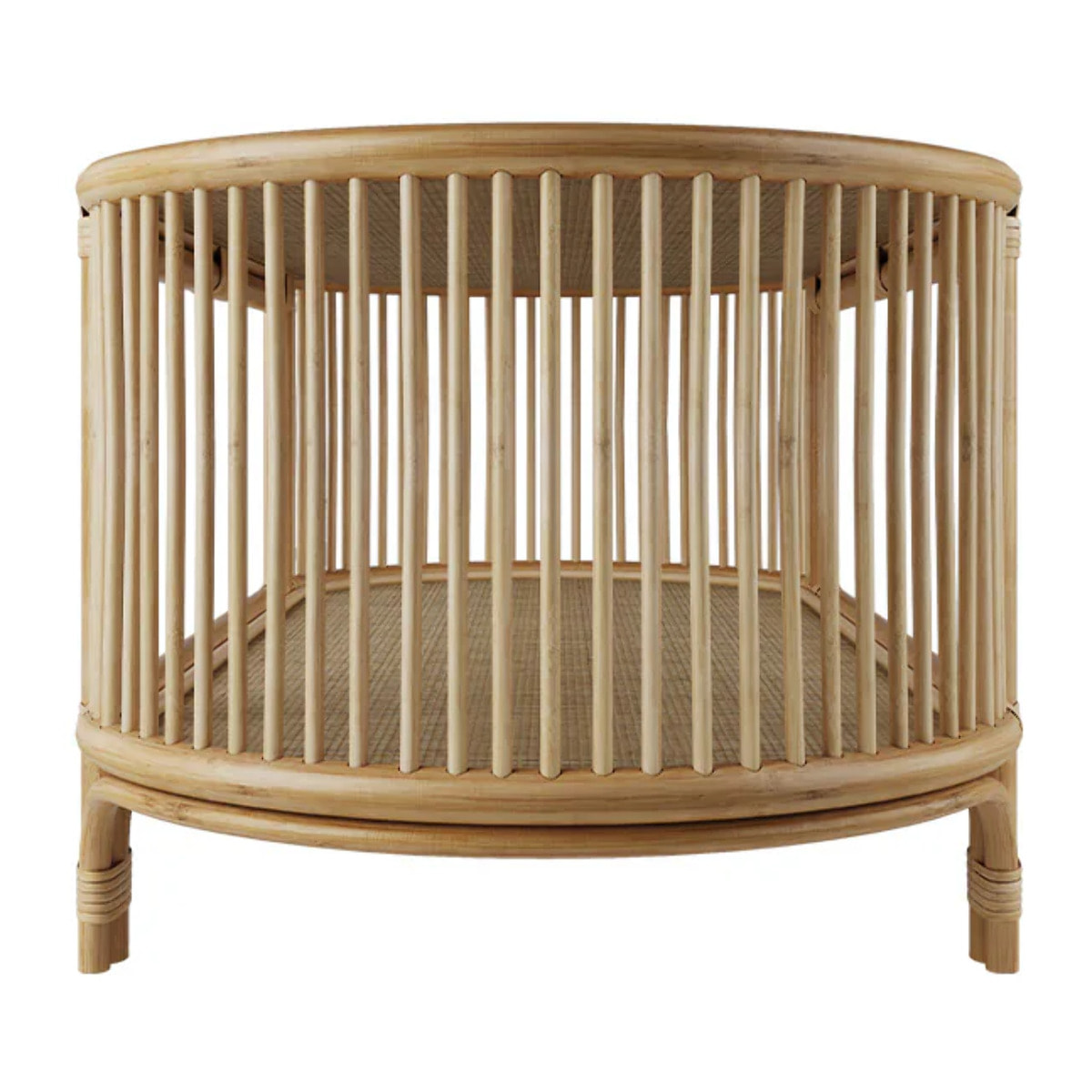 Table basse avec étagères en rotin naturel - Marthe