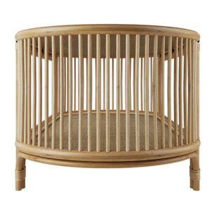 Table basse avec étagères en rotin naturel - Marthe