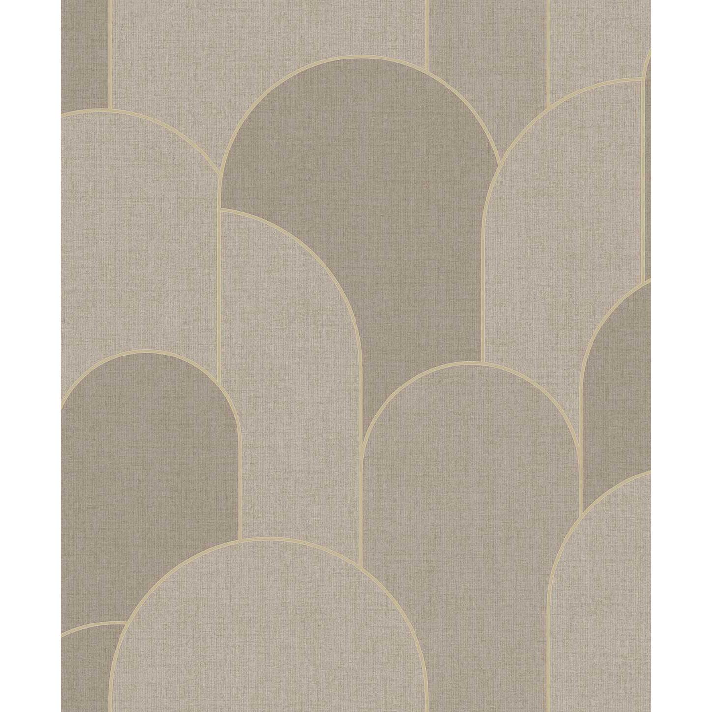 Papier peint arches art déco taupe doré élégant