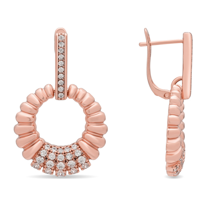 Pendientes Ritan acabado oro rosa 18k