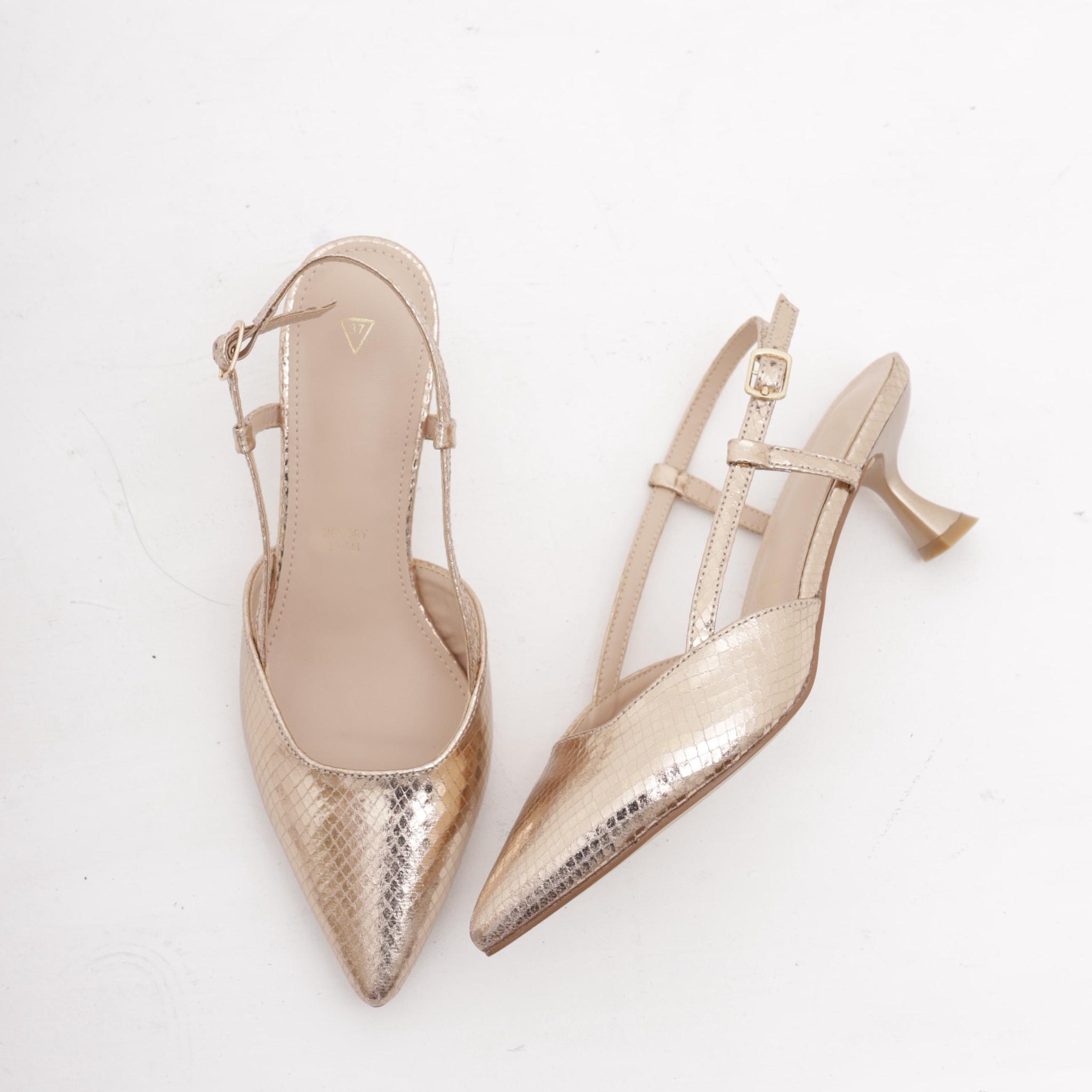 SLINGBACK SNAKE CHOCOLA' PLATINO