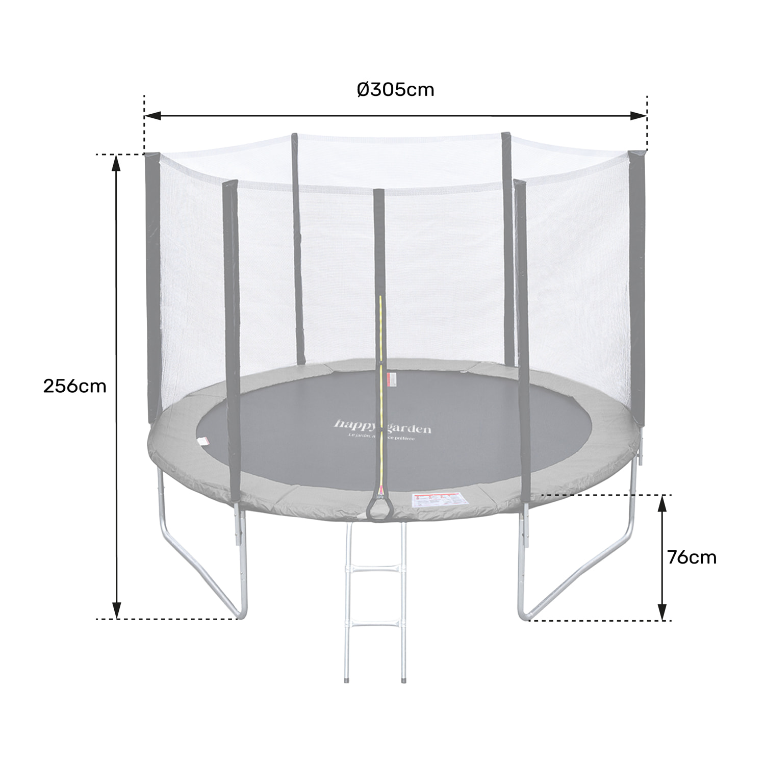 Trampoline réversible avec accessoires - Gris