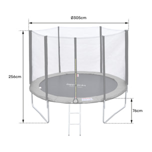 Trampoline réversible avec accessoires - Gris