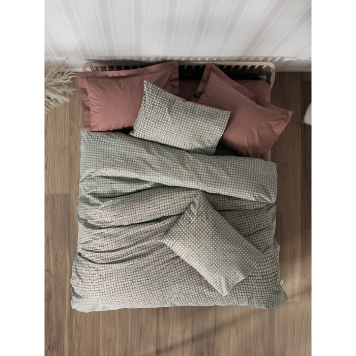 Parure housse de couette et taie(s) d'oreiller coton imprimé