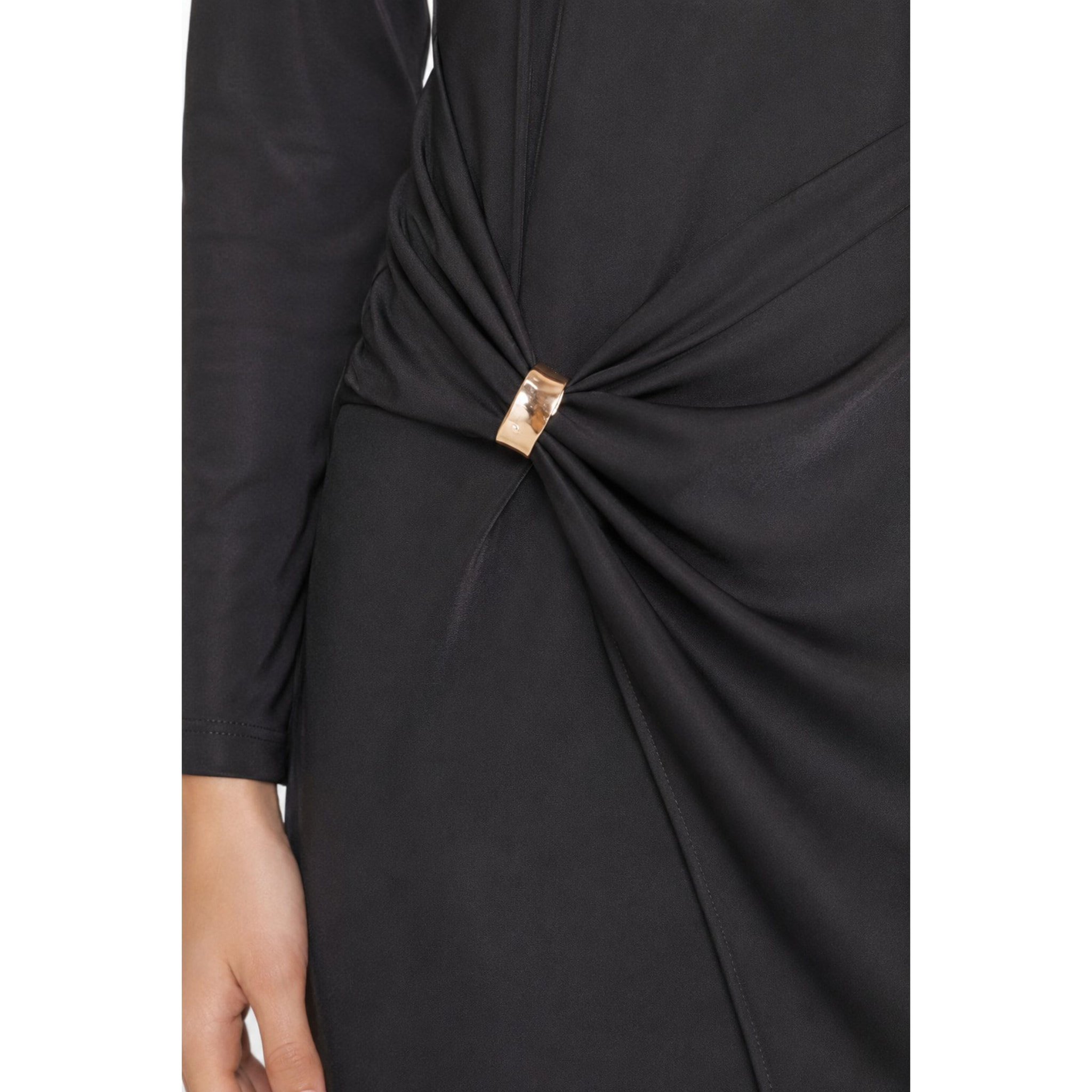 Kocca - Abito midi a maniche lunghe con drappeggio in vita Donna