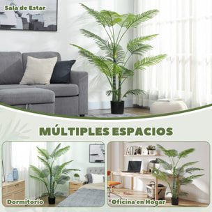 Planta Artificial Decorativa 170 cm Palmera Artificial con Maceta y Hojas para Interior Hogar Salón Oficina Verde