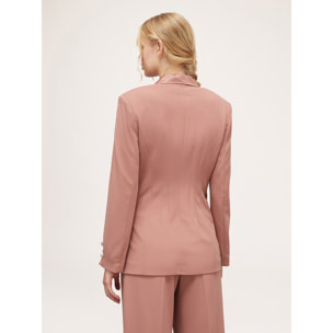 Motivi - Chaqueta con botonadura simple y aplicaciones de raso - Rosa