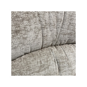 Fauteuil rotatif 360° tissu doux avec simili et pieds métal - DOUDOU