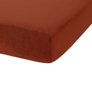 Drap Housse - Bonnet:30cm - 100% gaze De Coton Terracotta