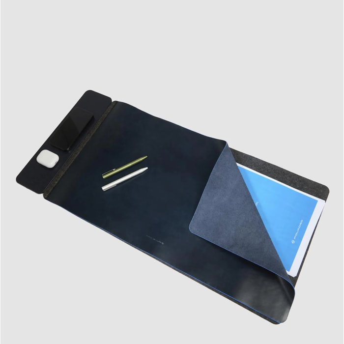 Piquadro Sottomano in pelle con basi ricarica wireless 15W