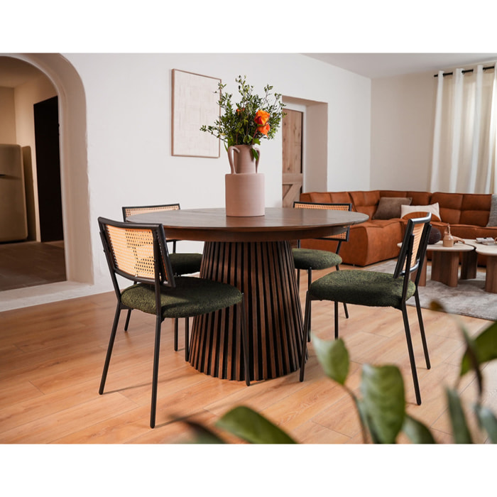 Luciano - lot de 2 chaises - en tissu bouclette - Vert Kaki