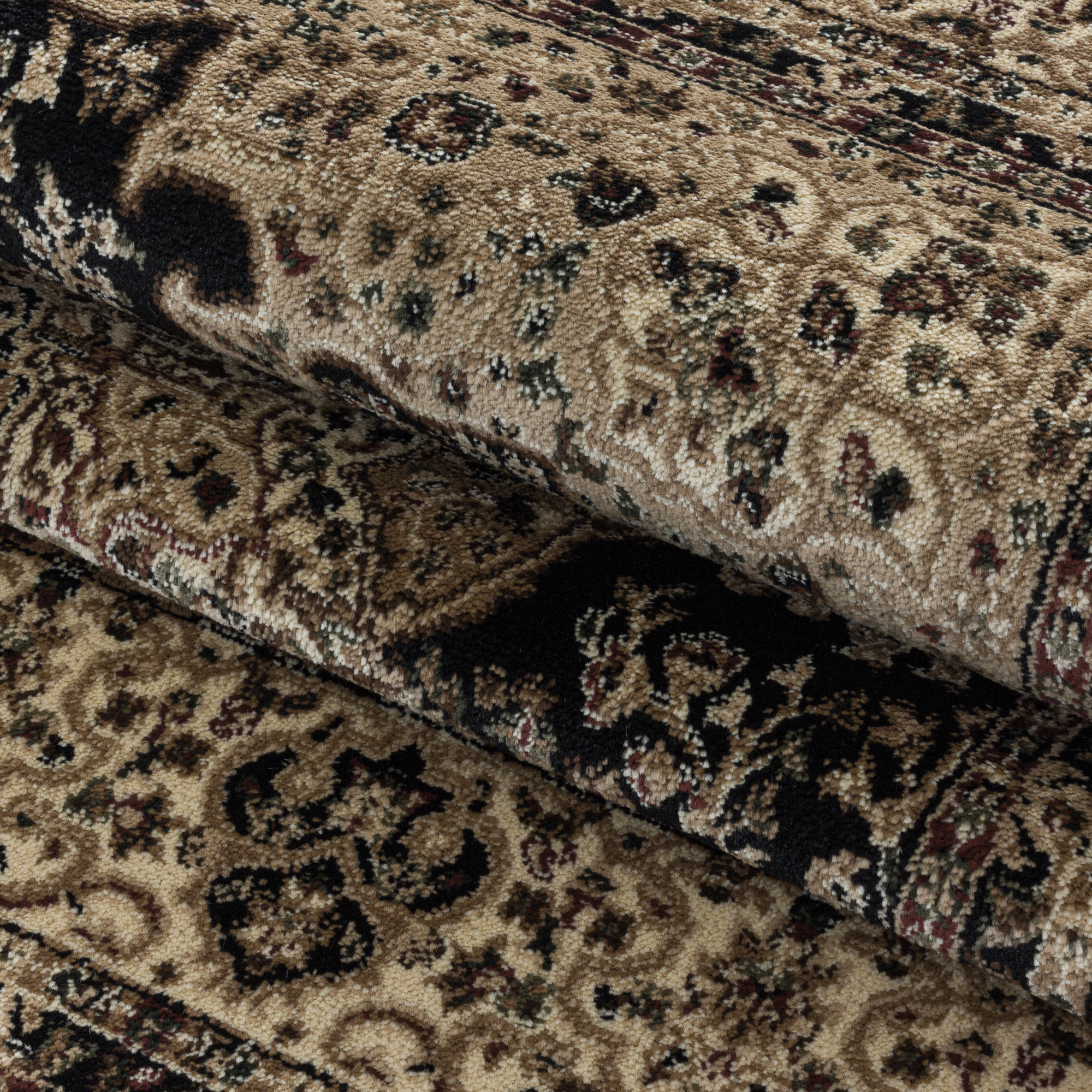 TANGER - Tapis classique à motif vintage Noir
