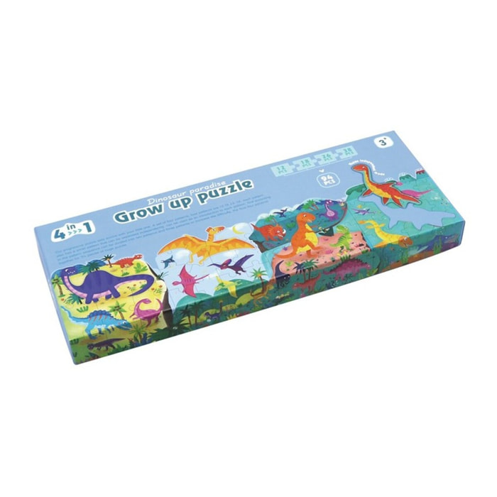 4 IN 1 GROW UP PUZZLE - DINOSAUR PARADISE - PUZZLE