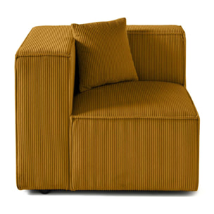 Arty - module d'assise gauche - en velours côtelé - Jaune