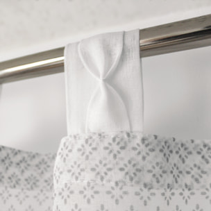Voilage œillets à motifs géométriques - Gris