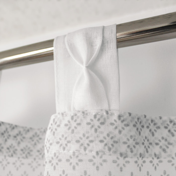 Voilage œillets à motifs géométriques - Gris