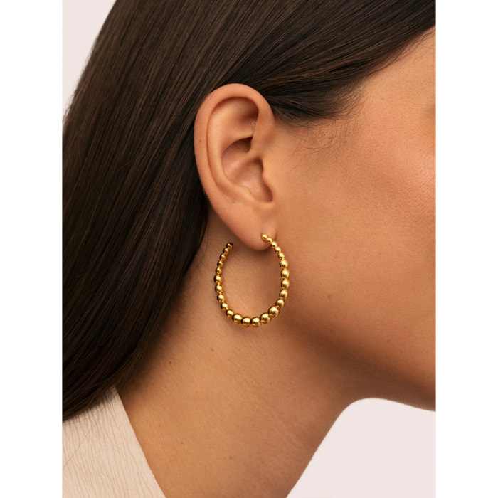 Pendientes Aro Bomb Acero Baño Oro