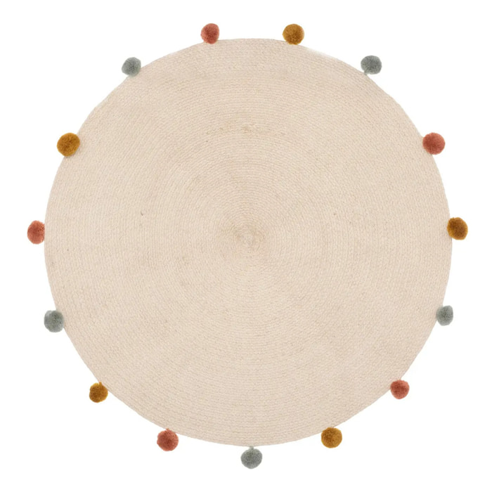 Tapis enfant "Arlequin" beige D90cm