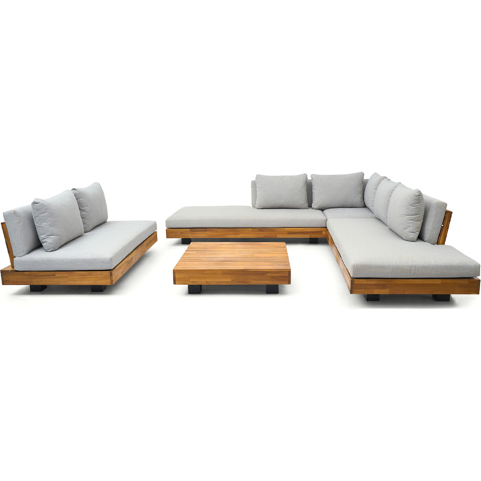 Salon de jardin 7 places en bois FSC - CAPRI