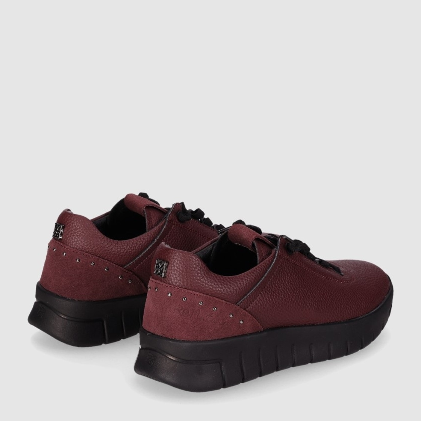 Zapatos de Piel - Burdeos - Tacón: Bajo