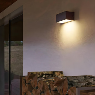 Forlight Ara aplique exterior rectangular marrón para bombilla E27