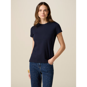 Oltre - T-shirt con dettaglio gioiello - Blu
