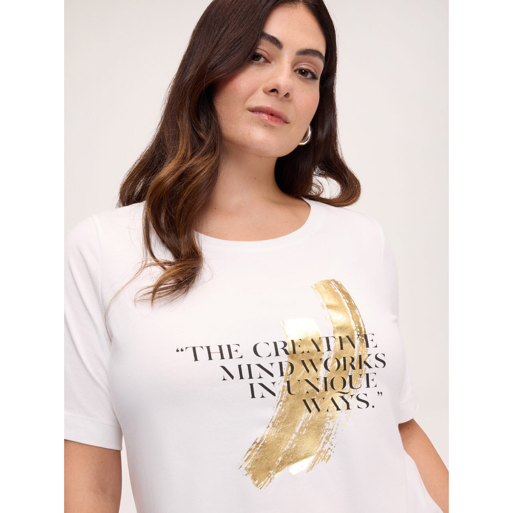 Fiorella Rubino - T-shirt in cotone con scritta e stampa - Bianco